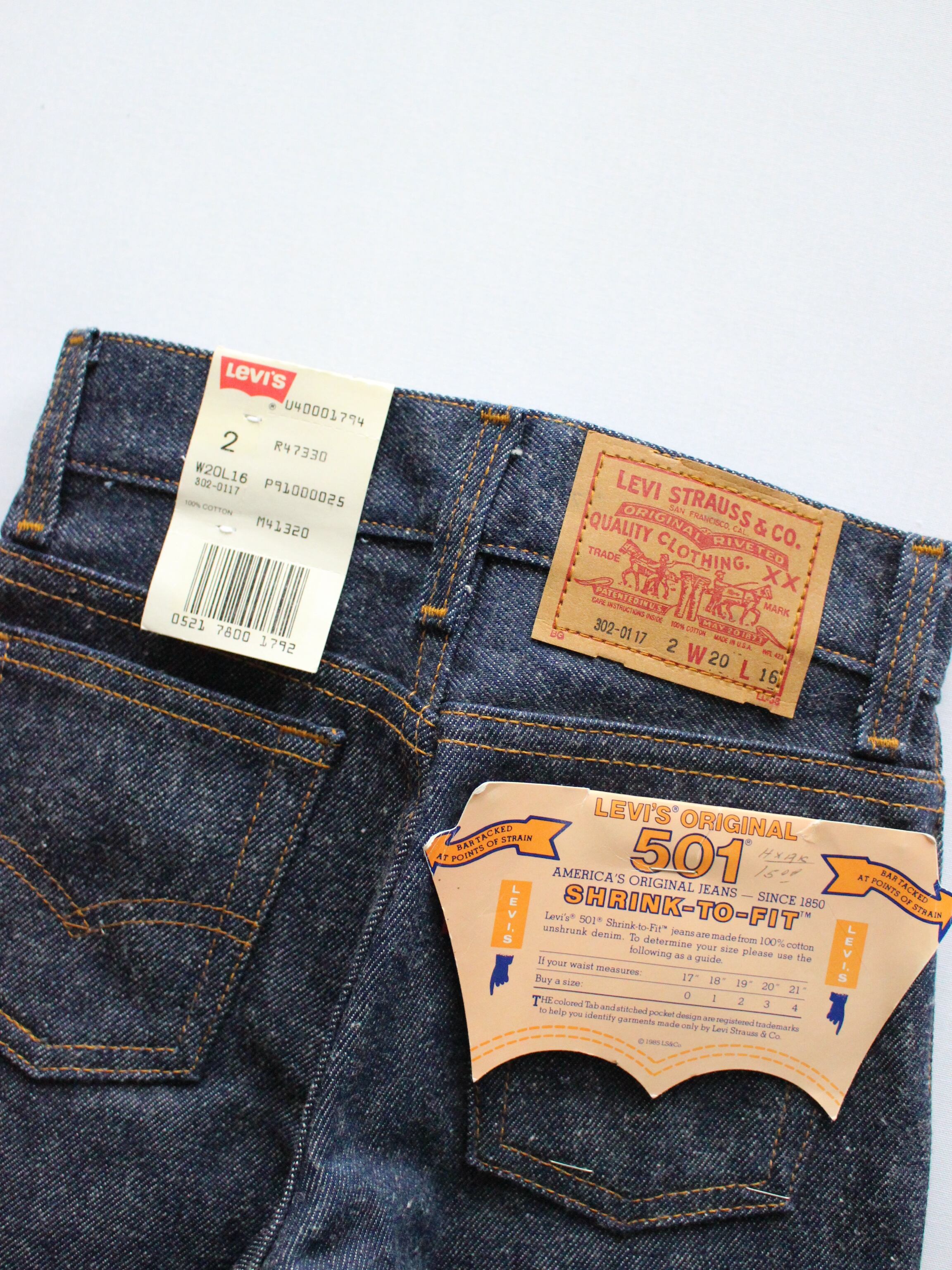 80s Levis 302−0117 BABY VINTAGE USA製