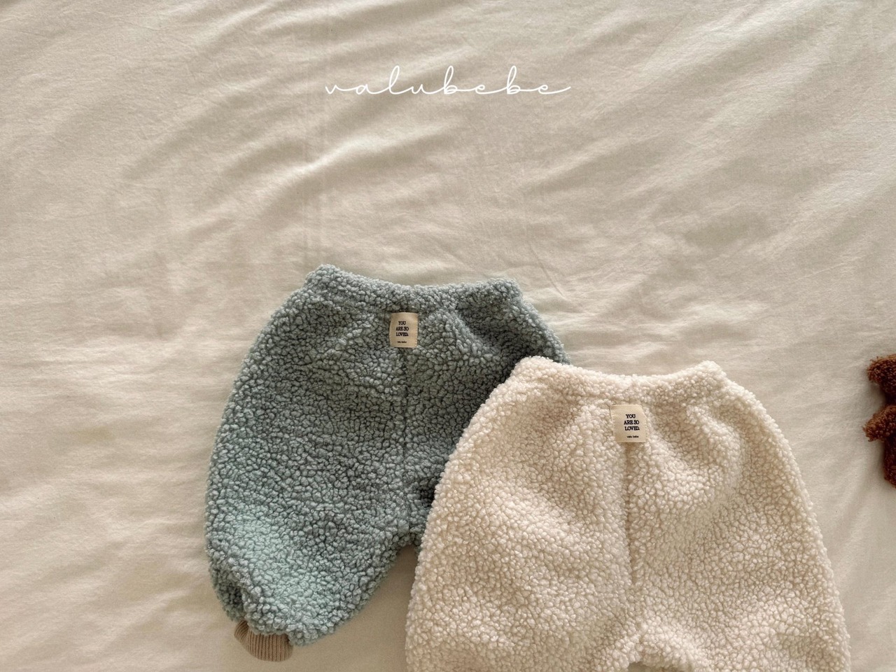 【valu bebe】フリースボアジョガーパンツ アイボリー 60〜80cm  241102 - 11