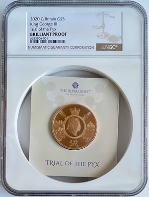 【Trial Pyx】ジョージ3世没後200周年　5ポンド金貨