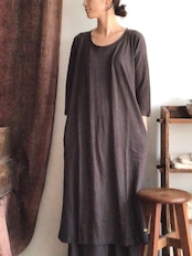 A HOPE HEMP | 単糸天竺《ヘンプ × コットン》 DROP SHOLDER LOOSE OPドロップショルダー ルーズ ワンピース