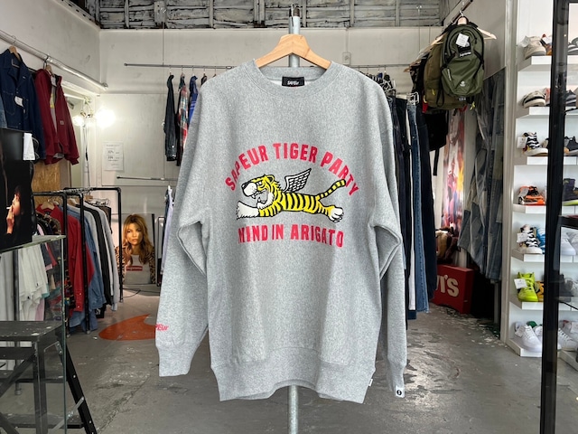 SAPEur TIGER PARTY CREWNECK SWEAT GREY XL 09193