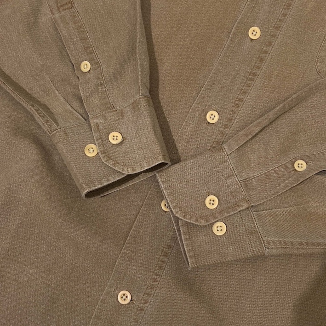 Henry Cotton's ヘンリーコットンズ BD ボタンダウン 長袖シャツ 41-16/ベージュ メンズ