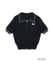 ジップアップポロニットTOPS (BLACK) CQ-49027