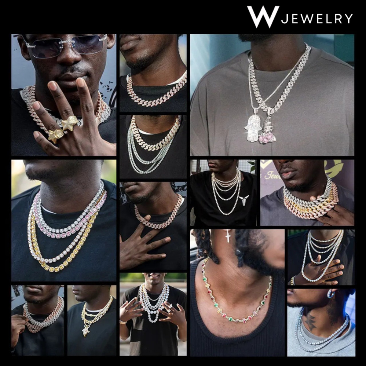 【5mm】W Jewelry Moissanite "Tennis Chain Necklace" Silver - 12