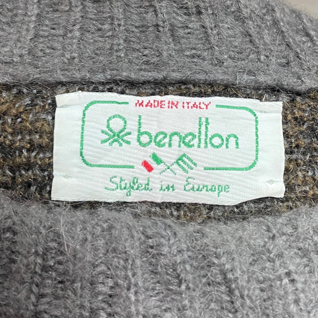 90年代 イタリア製 Benetton ベネトン キッドモヘア混 ウール×アクリル 