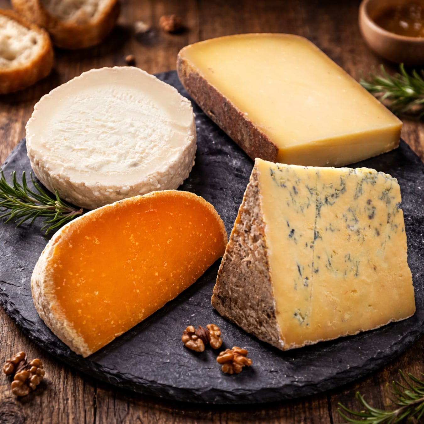 ワインと楽しむ ヨーロッパ チーズ 4種セット|青カビ・熟成・シェーヴル 食べ比べ(コンテAOP・ミモレット18ヶ月・シュロップシャーブルー)Gourmet Cheese Set(BUCHE DE LUCAY, COMTE 8M+, MIMOLETTE 18M+, SHROPSHIRE BLUE)