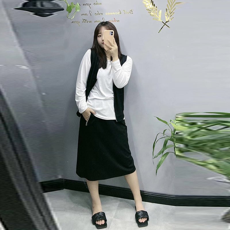 ベストハーフレングススカート2020ニューオータムウェアプラスサイズレディースファットmmシンウエスタンスタイルスリーピーススーツトレンド ミックスインファッション48430222791