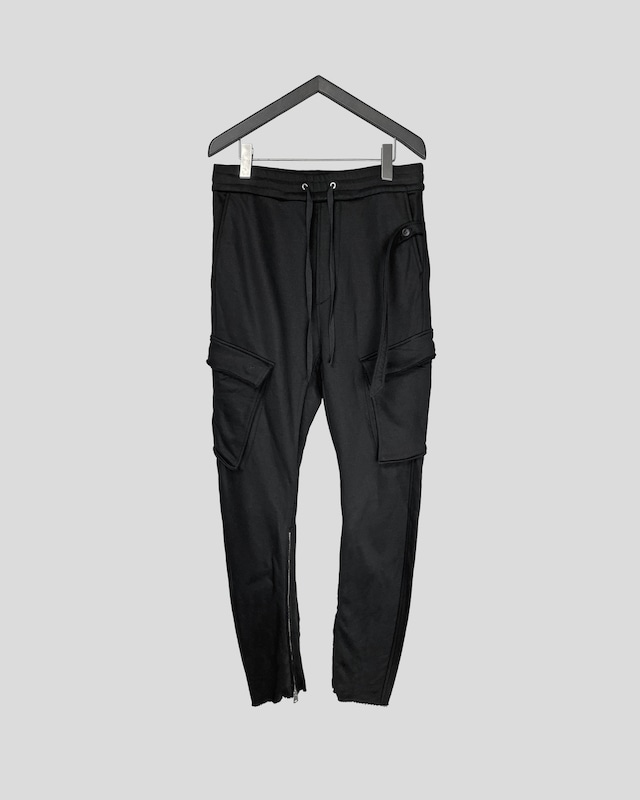 抽選販売　ASKYY / FLARED SWEAT CARGO PANTS / LIMITED BLK