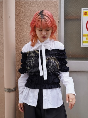 コピー:77circa (77サーカ) “circa make shirring print top【BLACK】”