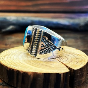 クレンドンピート（Clendon Pete）モレンシターコイズ　ヘビーリング　28.5号