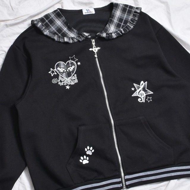 【9/8新着】チェックセーラーZIP UPトップス