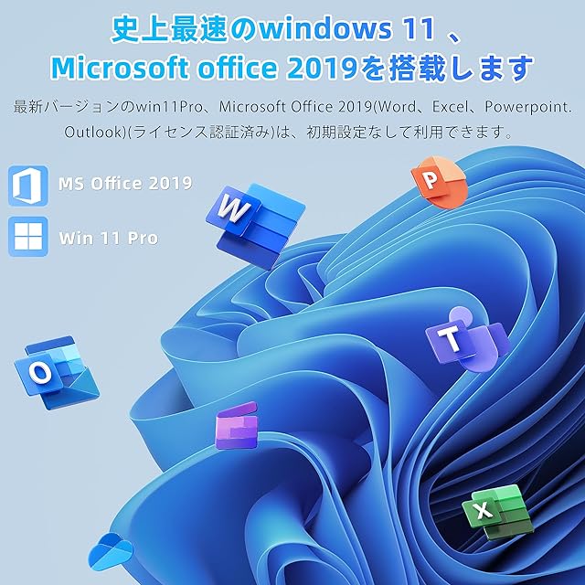 ノートパソコン【MS Office 2019】【Win 11Pro】 15.6インチ液晶IPS