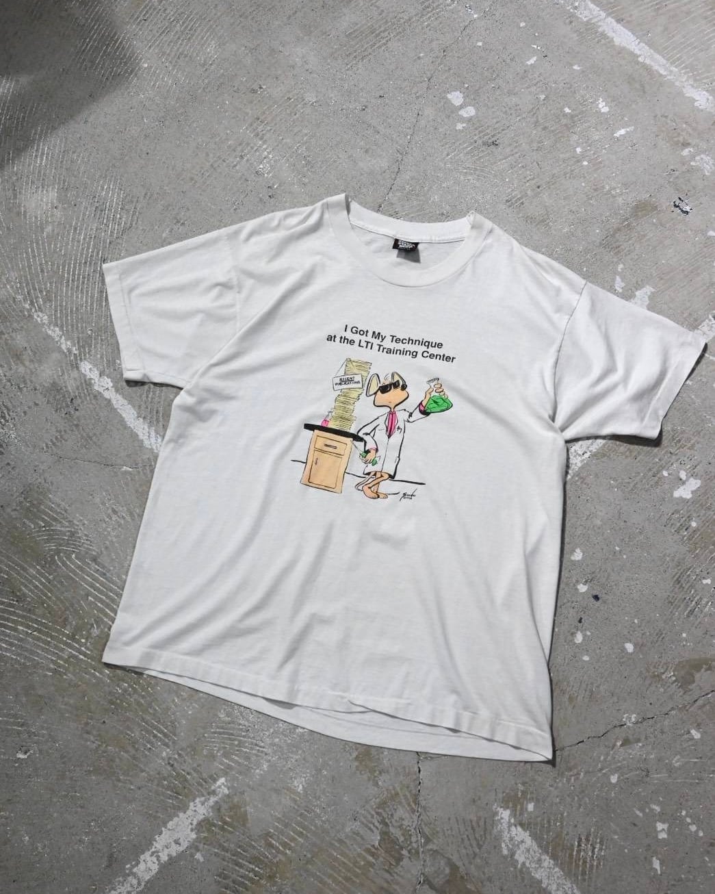 80s-90s stussy 白タグドラゴンプリント レア good design 面 シングル