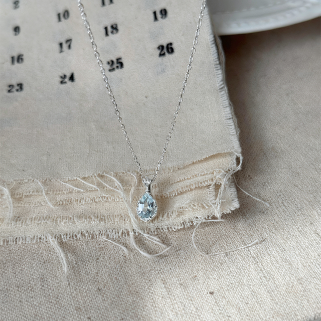 Milky天空の雫トパーズネックレス 2s