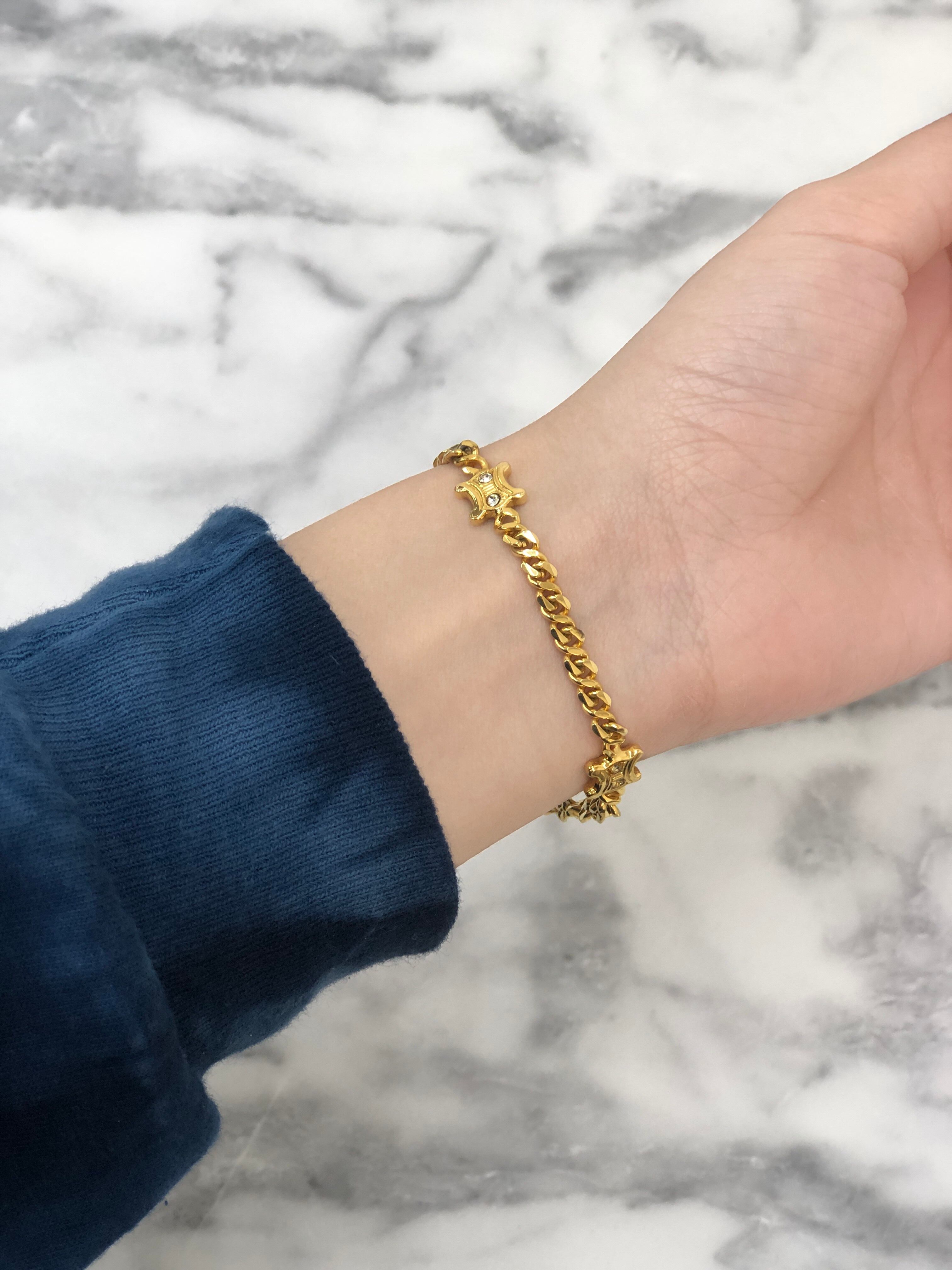 CELINE セリーヌ トリオンフ ストーン ブレスレット ゴールド CELINE セリーヌ トリオンフ ストーン ブレスレット ゴールド