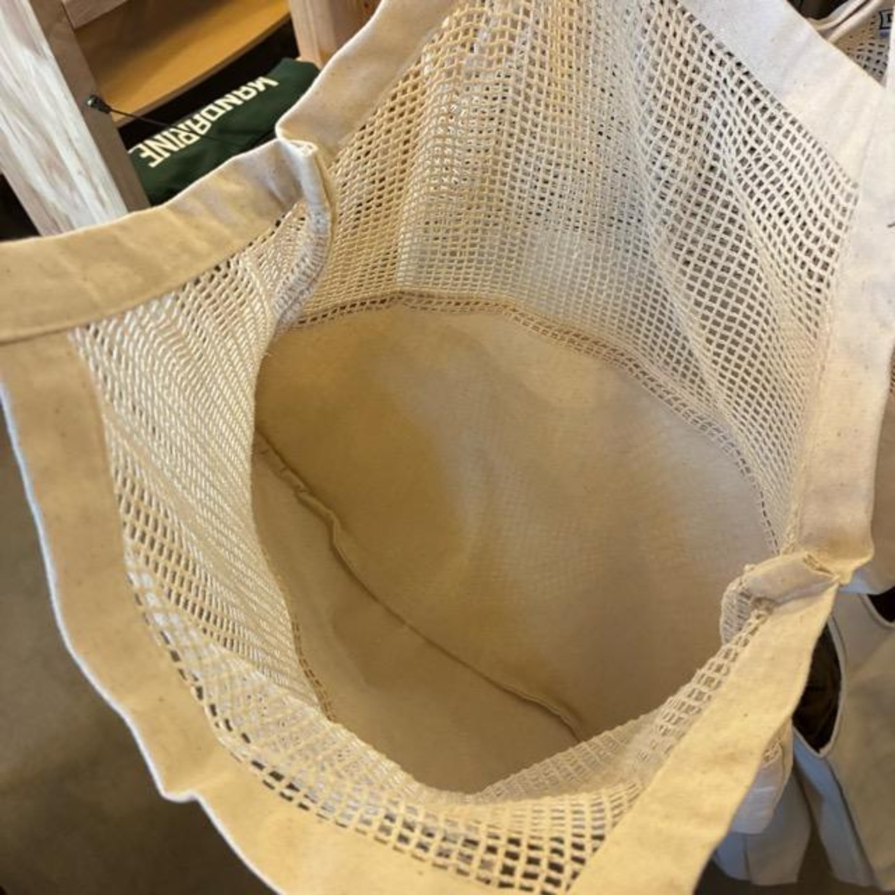DULTON　ダルトン　オーガニックコットンハーフメッシュバッグ　L　全3色　COTTON HALF MESH BAG L　ホワイト　ナチュラル　グリーン　グレー　エコバッグ　