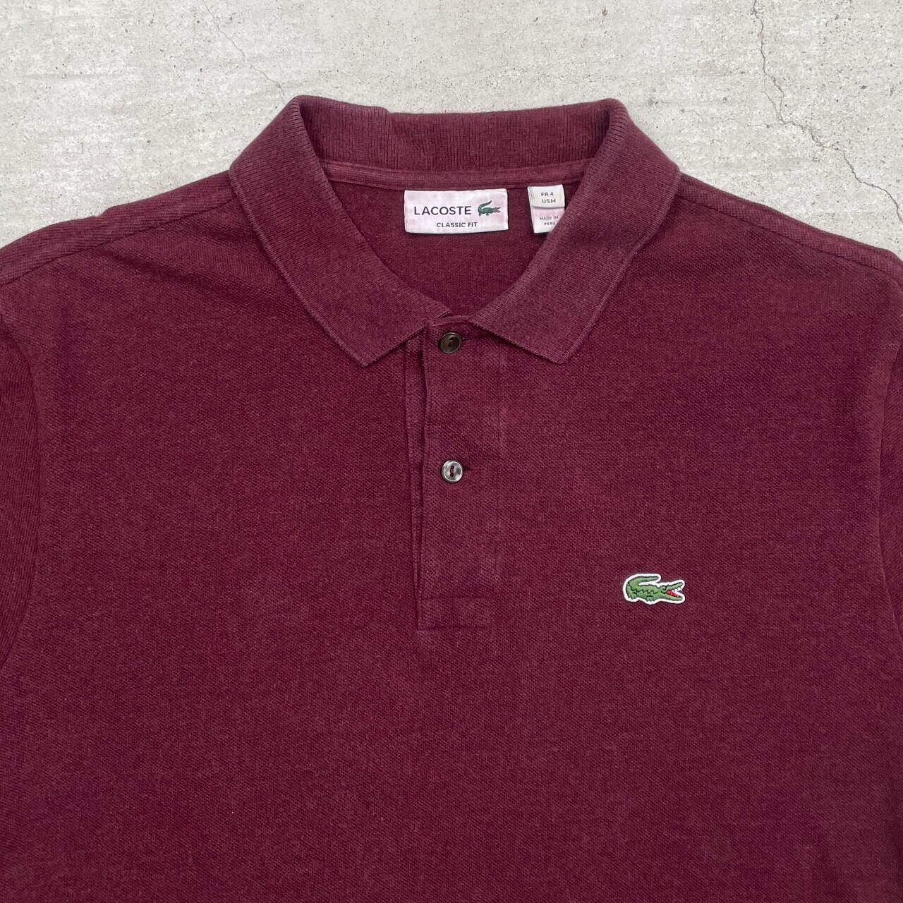LACOSTE ラコステ CLASSIC FIT 鹿の子 ポロシャツ メンズM 古着 ワン 