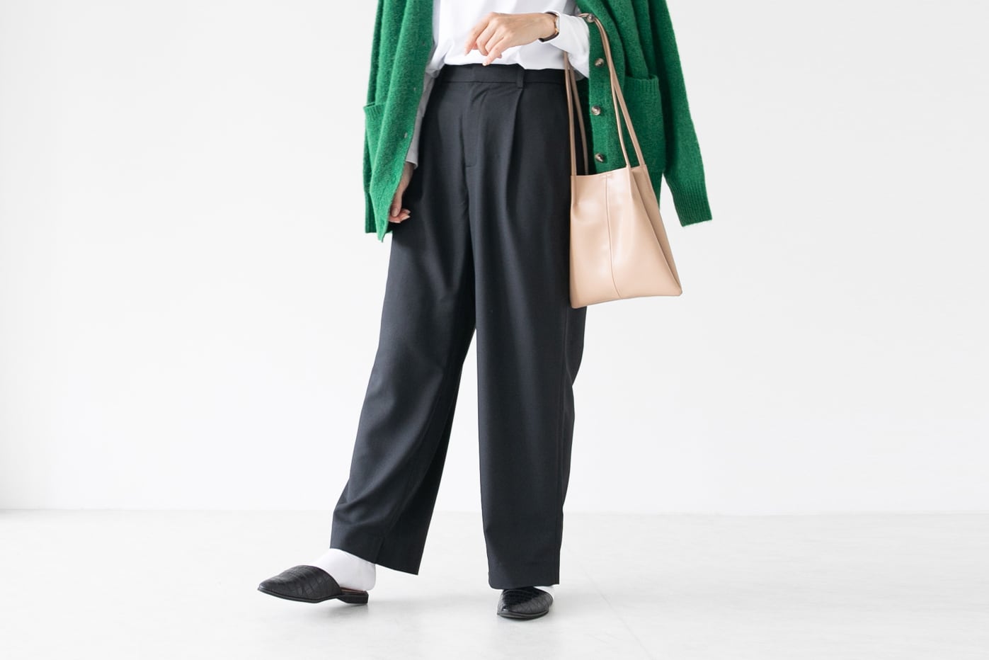 LANATEC SAXONY STRETCH - RELAX WIDE PANTS：ラナテックサキソニー