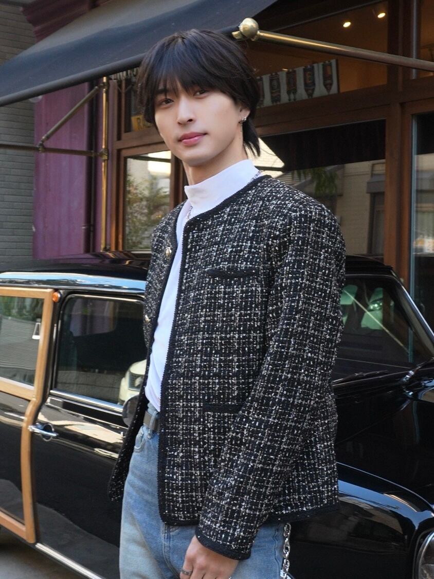 ALUDE SELECT】fine lame elegant tweed jacket(2color) | 【ALUDE