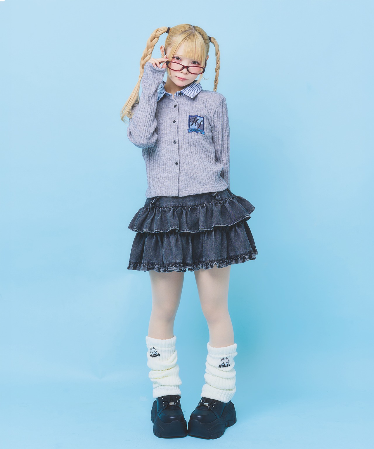 襟付きにっとカーディガン