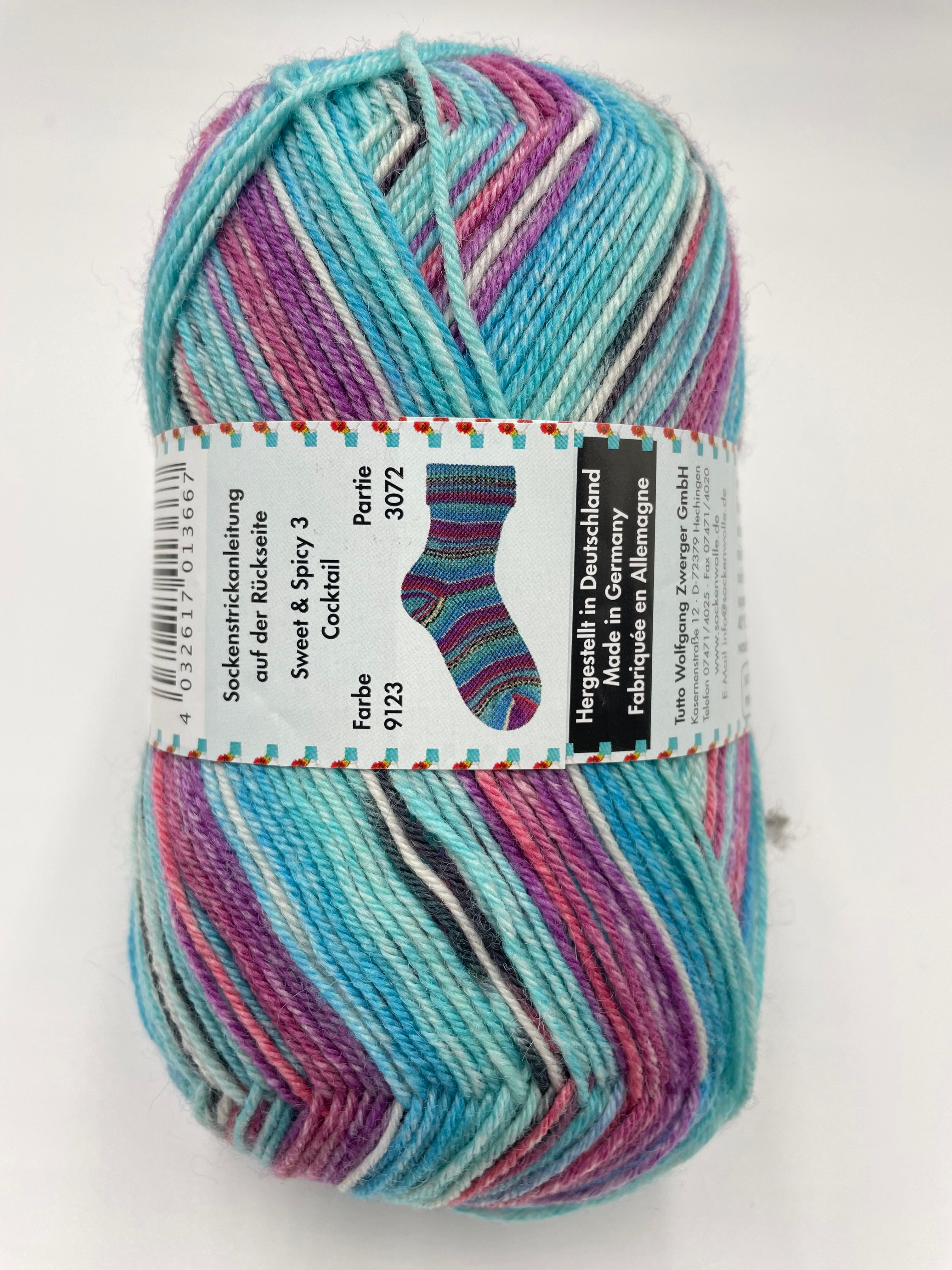 編む手が止まらない毛糸！Opal 『スィート＆スパイシー』9123　4ply/4本撚り