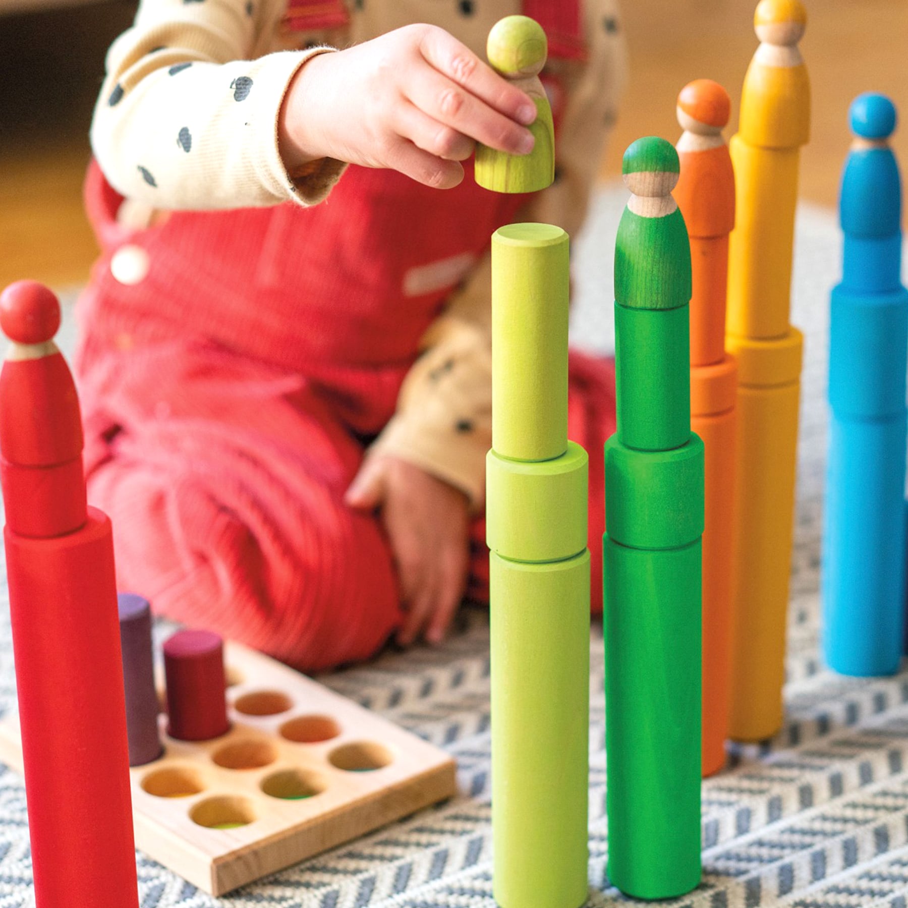 GRIMMS STACKING GAME SMALL RAINBOW ROLLERS | Earth8toys