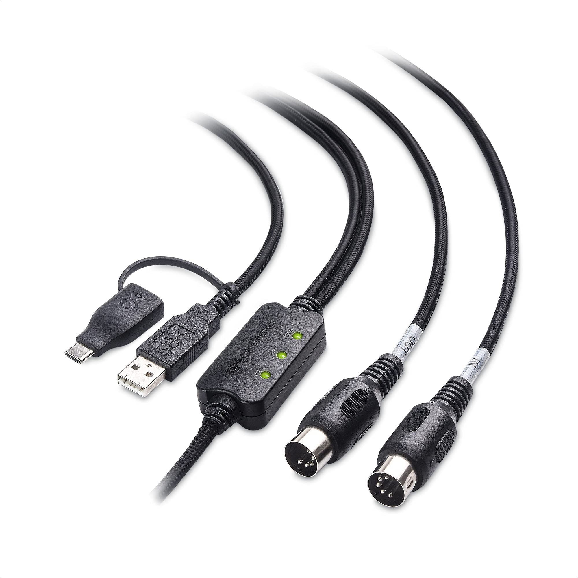 Cable Matters MIDI USB 変換ケーブル - 2m、MIDI ケーブル USBA/USBC