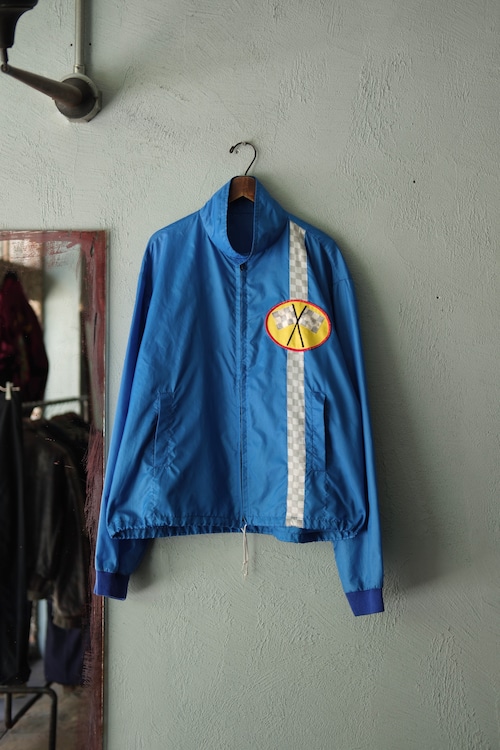 Utah／"checker flag" racing jacket／blue