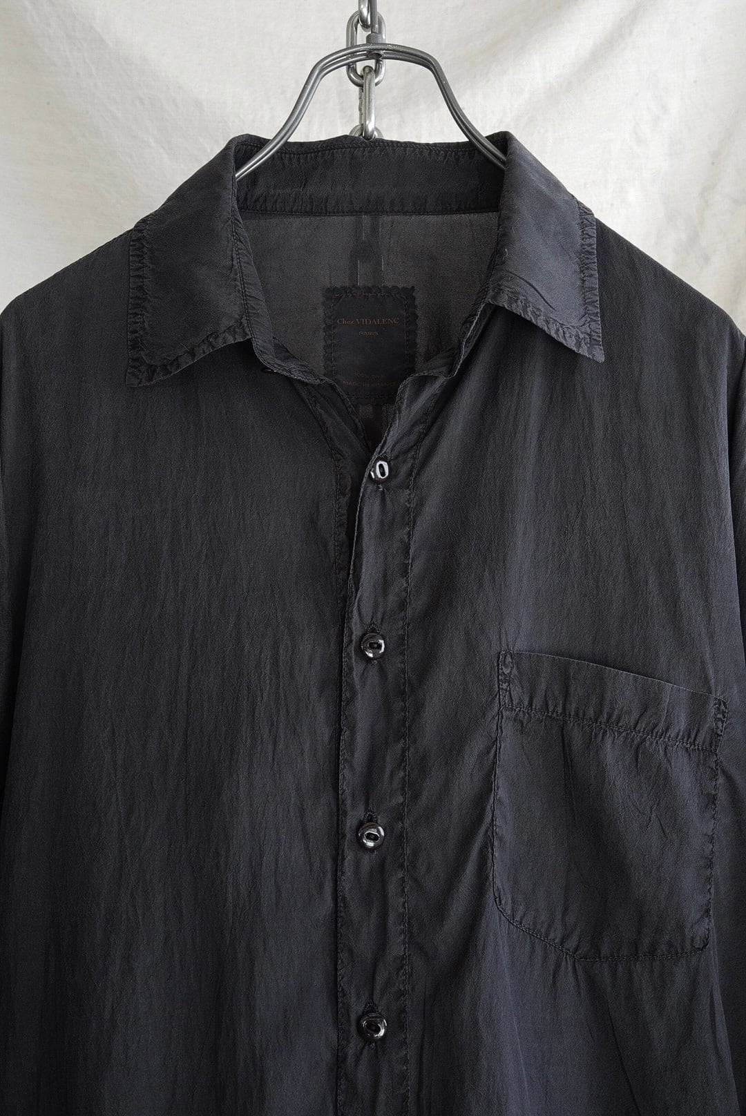 トップス Chez VIDALENC silk shirt black Chez VIDALENC - SILK SHIRT | Brownie