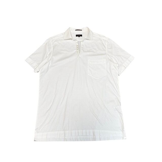古着 ポールスミス コレクション 半袖 スキッパー 襟付き Tシャツ クリーニング済み 白 メンズ Mサイズ