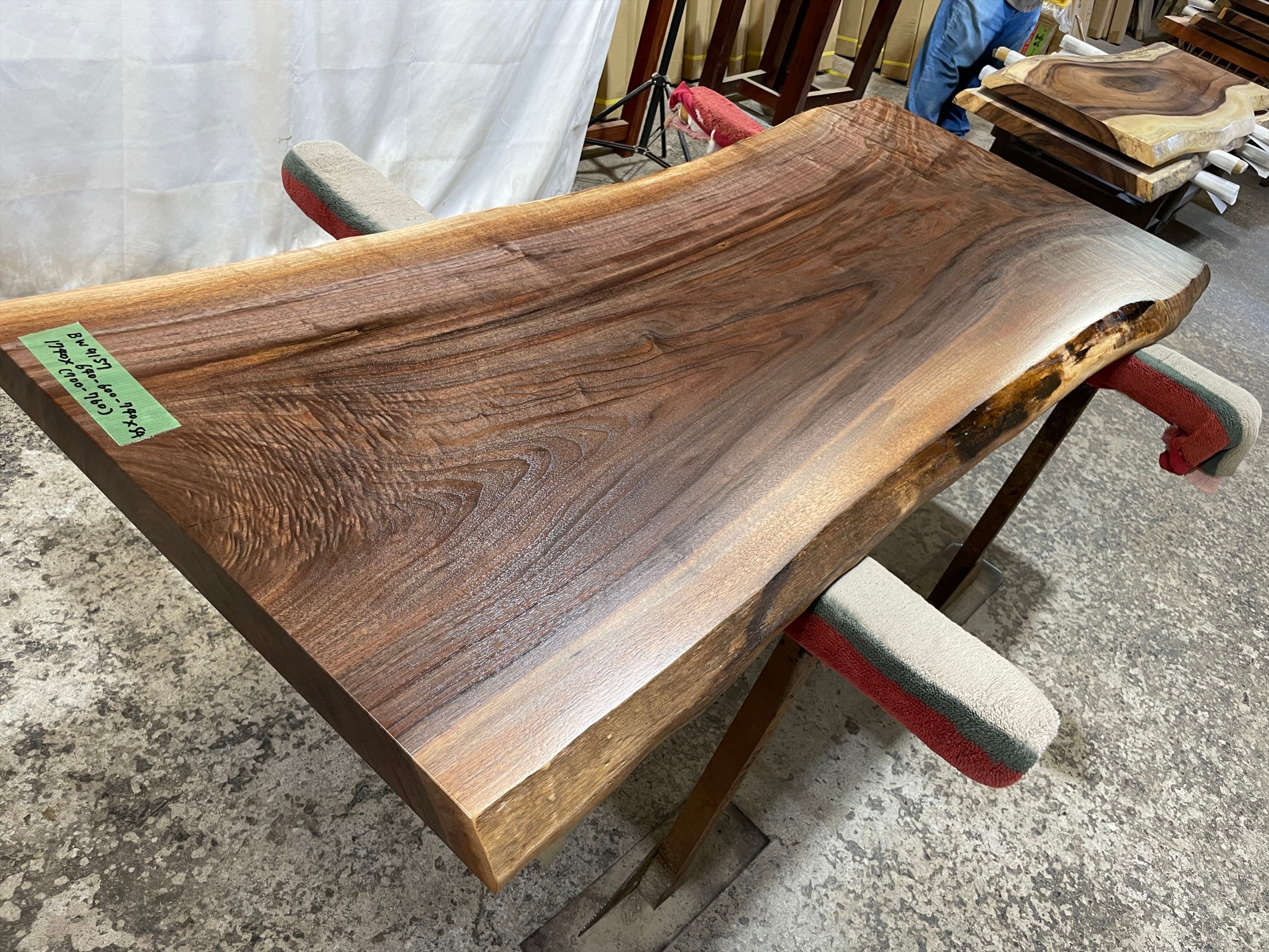 ブラックウォールナット9157 一枚板無垢 乾燥材 1740x640-600-740x54mm カウンター センターテーブル ダイニングテーブル