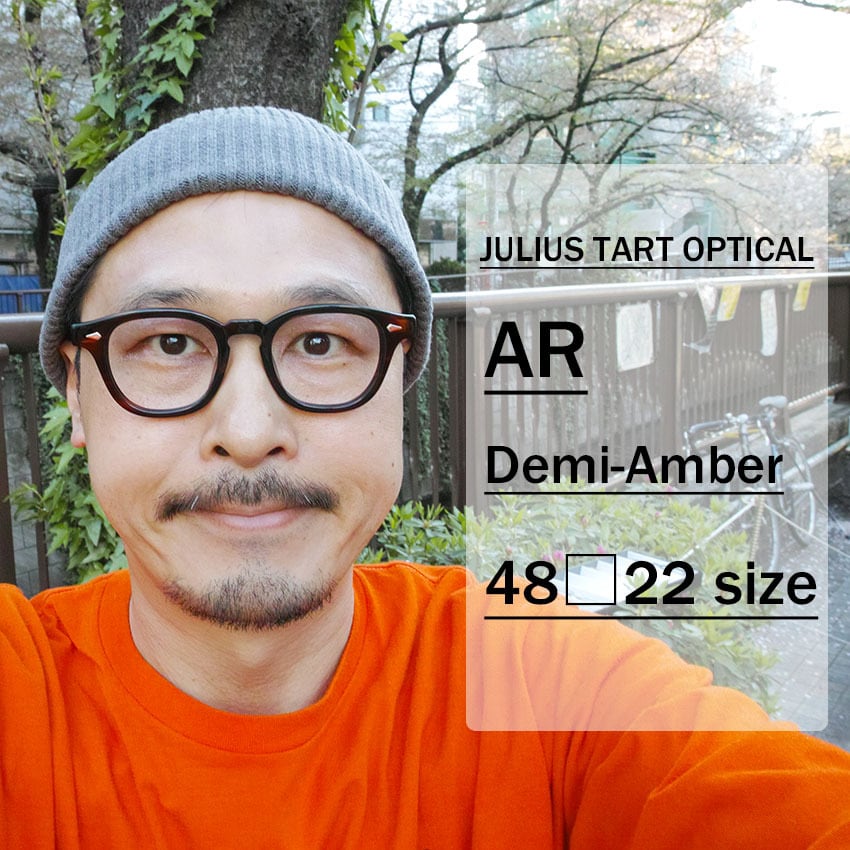 JULIUS TART OPTICAL / AR / ブリッジ:22ｍｍ / DEMI AMBER デミアンバー べっ甲柄 メガネフレーム 復刻