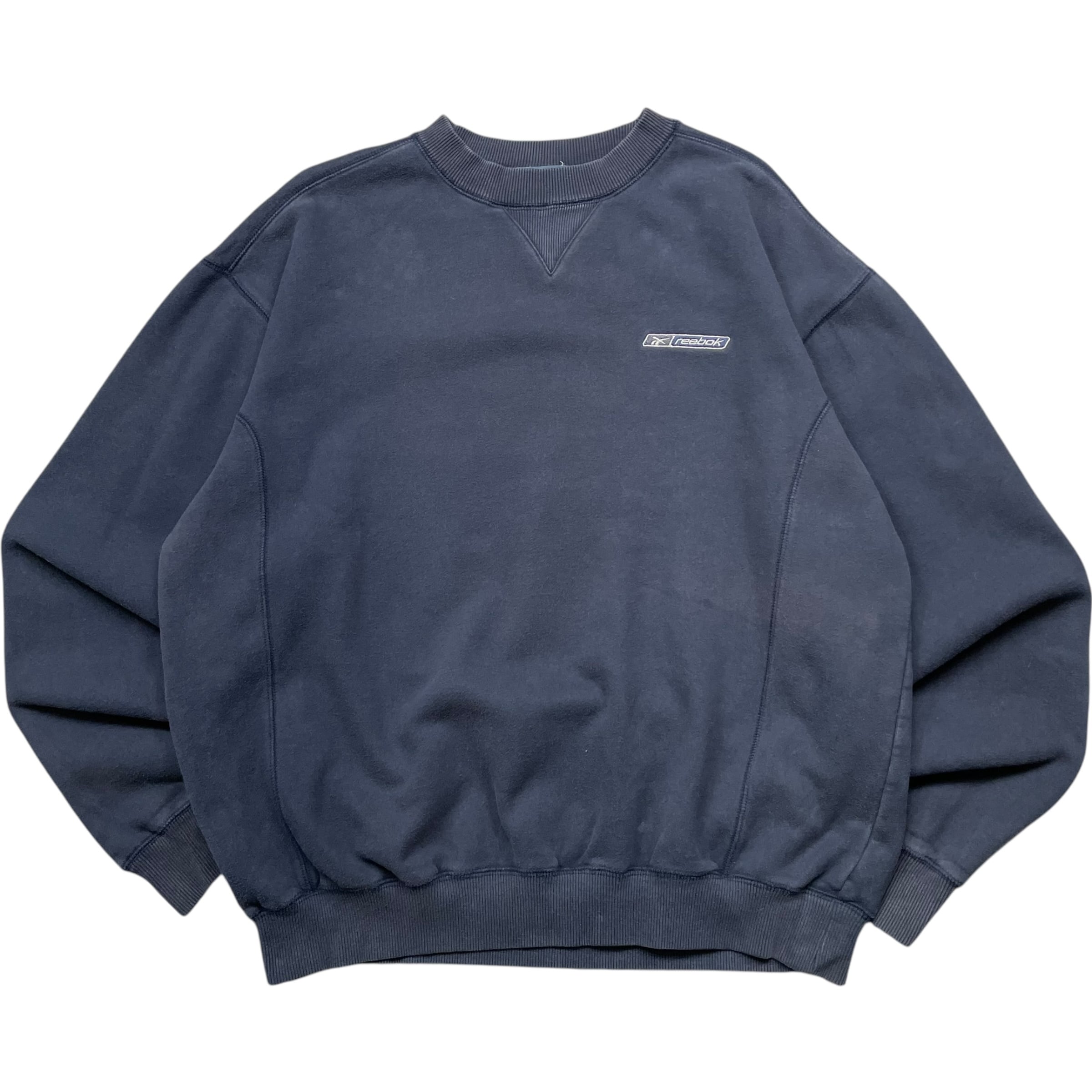 《L》 Reebok リーボック スウェット ワンポイント ネイビー no.5335