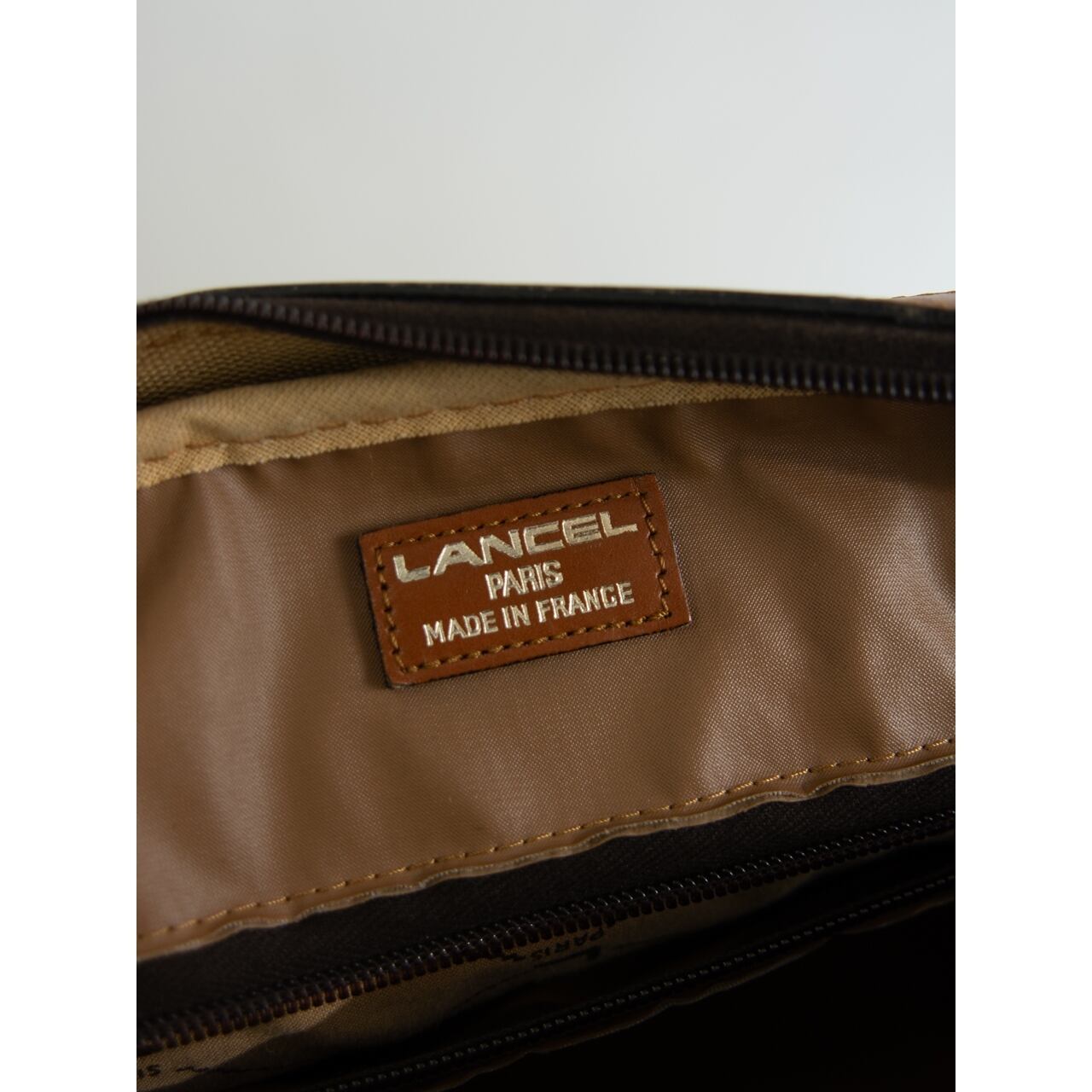 LANCEL PARIS】Made in France Canvas × PVC Leather Shoulder Bag ...