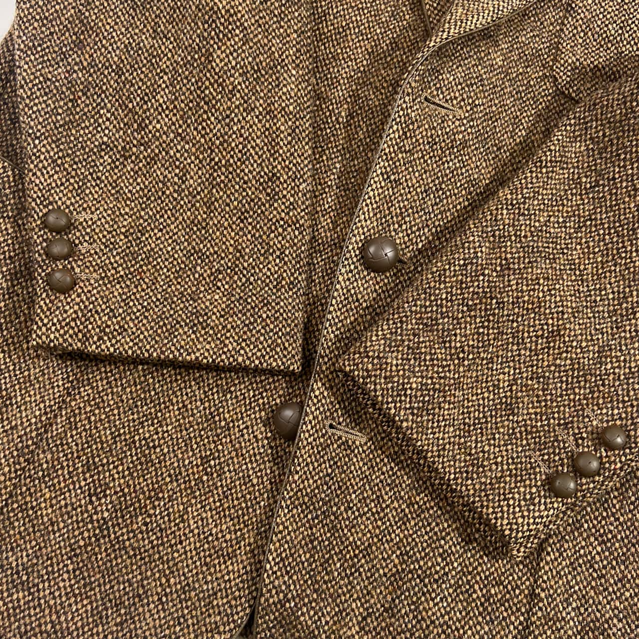 PAPAS パパス × Harris Tweed ハリスツイード くるみボタン ウール