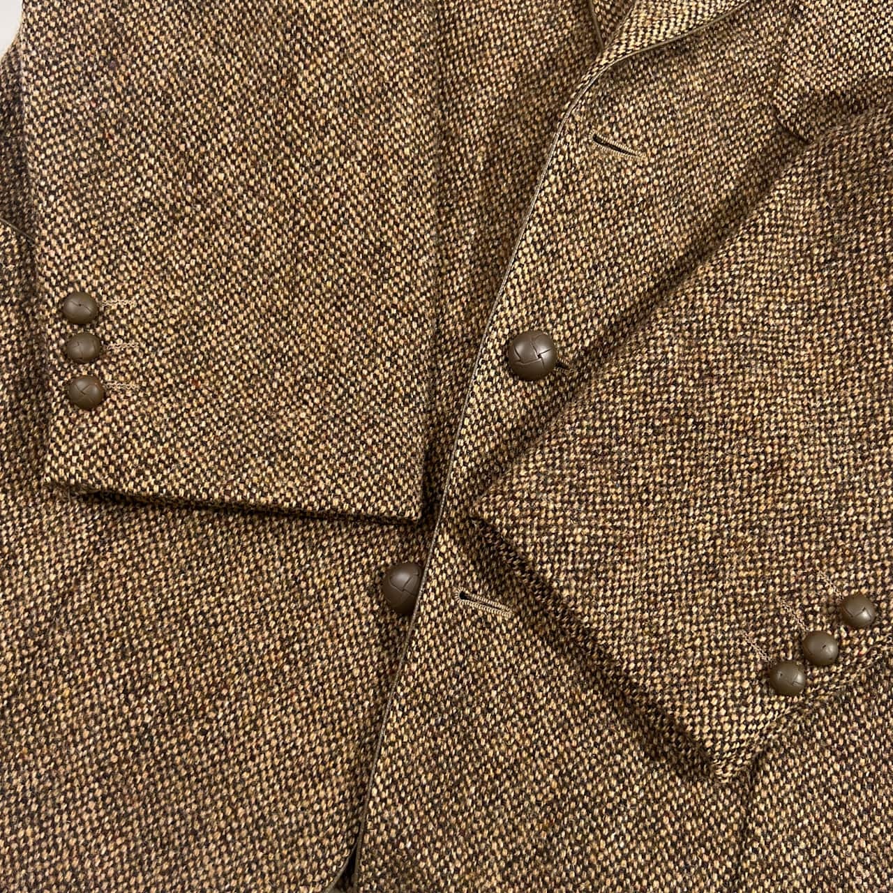 PAPAS パパス × Harris Tweed ハリスツイード くるみボタン ウール テーラードジャケット ブレザー M 46/メンズ