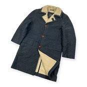 希少 VAN JAC ヴァンヂャケット 裏ボアフリース ランチ コート モールスキン サイズ M /ネイビーブラック/当時物/ビンテージ/C-TK1309