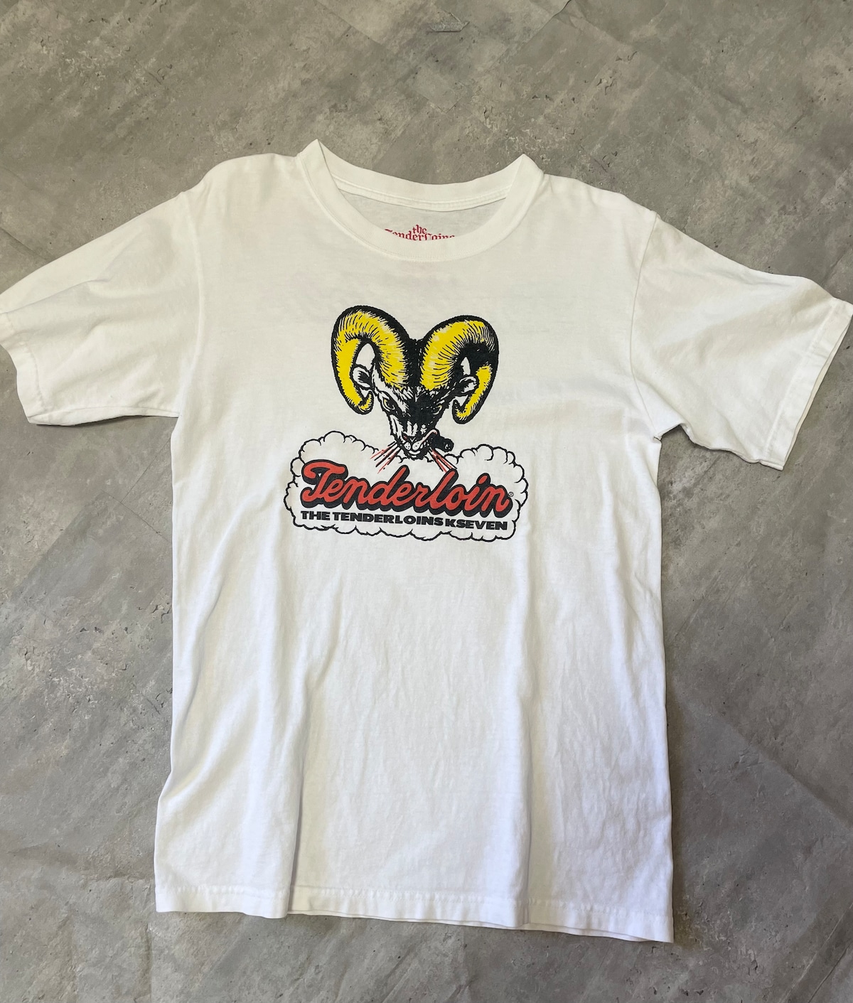 TENDERLOIN テンダーロイン TシャツM 白 ホワイト 半袖 羊 KSEVEN 
