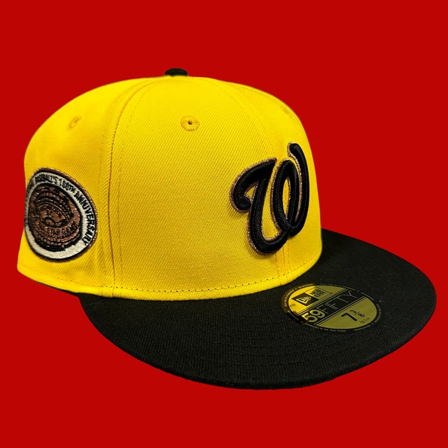 Washington Nationals professional Baseball's 100th Anniversary New Era 59Fifty Fitted / Yellow,Black (Gray Brim)