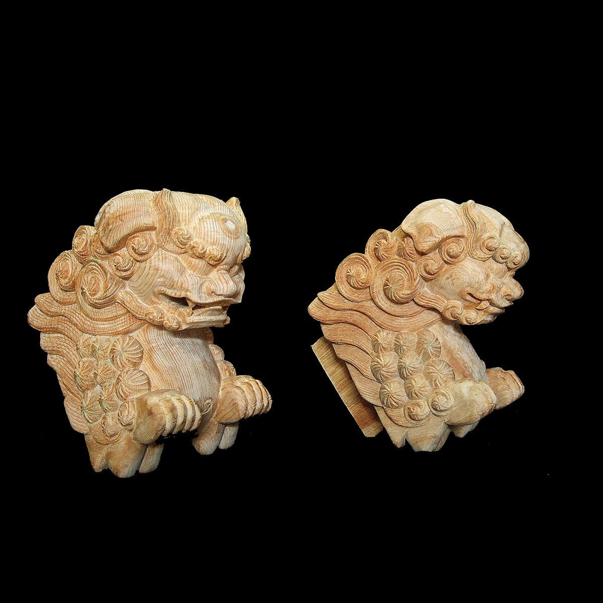 獅子鼻】 社寺仏閣、山車、だんぢり 木鼻5寸 1組（2体