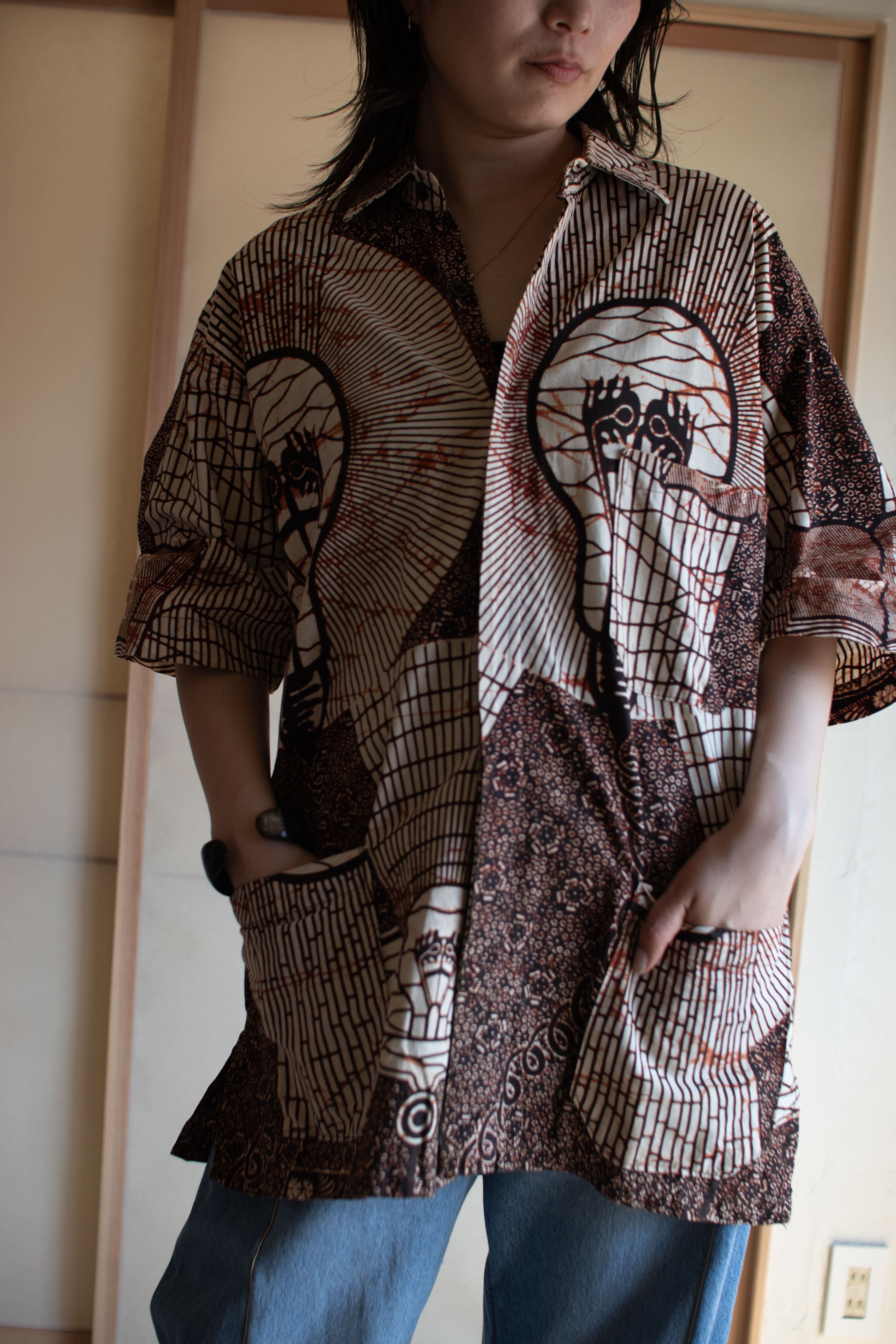 1980-90s African batik shirt