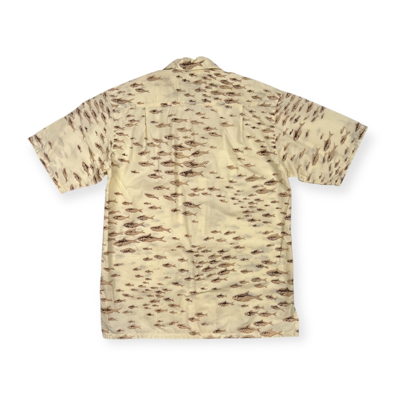 PAIKAJI パイカジ フィッシュ総柄 半袖 アロハシャツ サイズ L /メンズ/ライトベージュ系