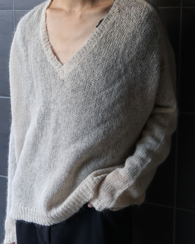 Sheer V-neck knit