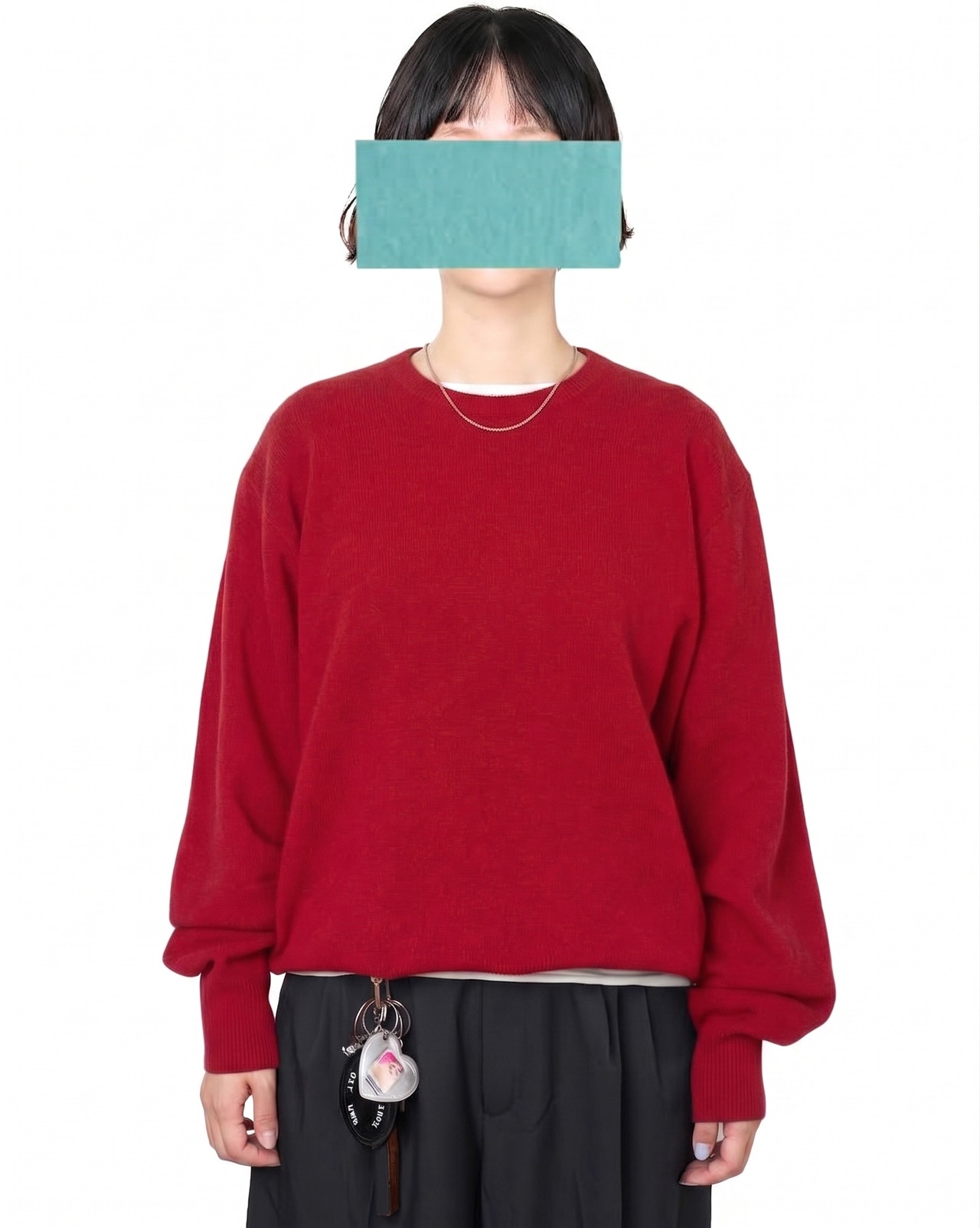 ssstein "EXTRA FINE WOOL KNIT CREW NECK LS〔RED〕"