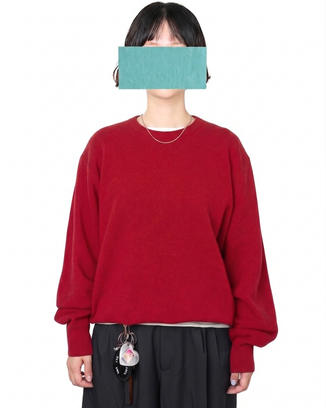 ssstein "EXTRA FINE WOOL KNIT CREW NECK LS〔RED〕"