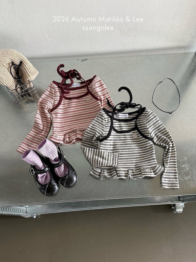 【予約】matilda&Lee デイボーダーホルターネック tops 26autumn 女の子　小学生　キッズ　韓国子供服　海外ファッション　nicoru. ニコル　子供服