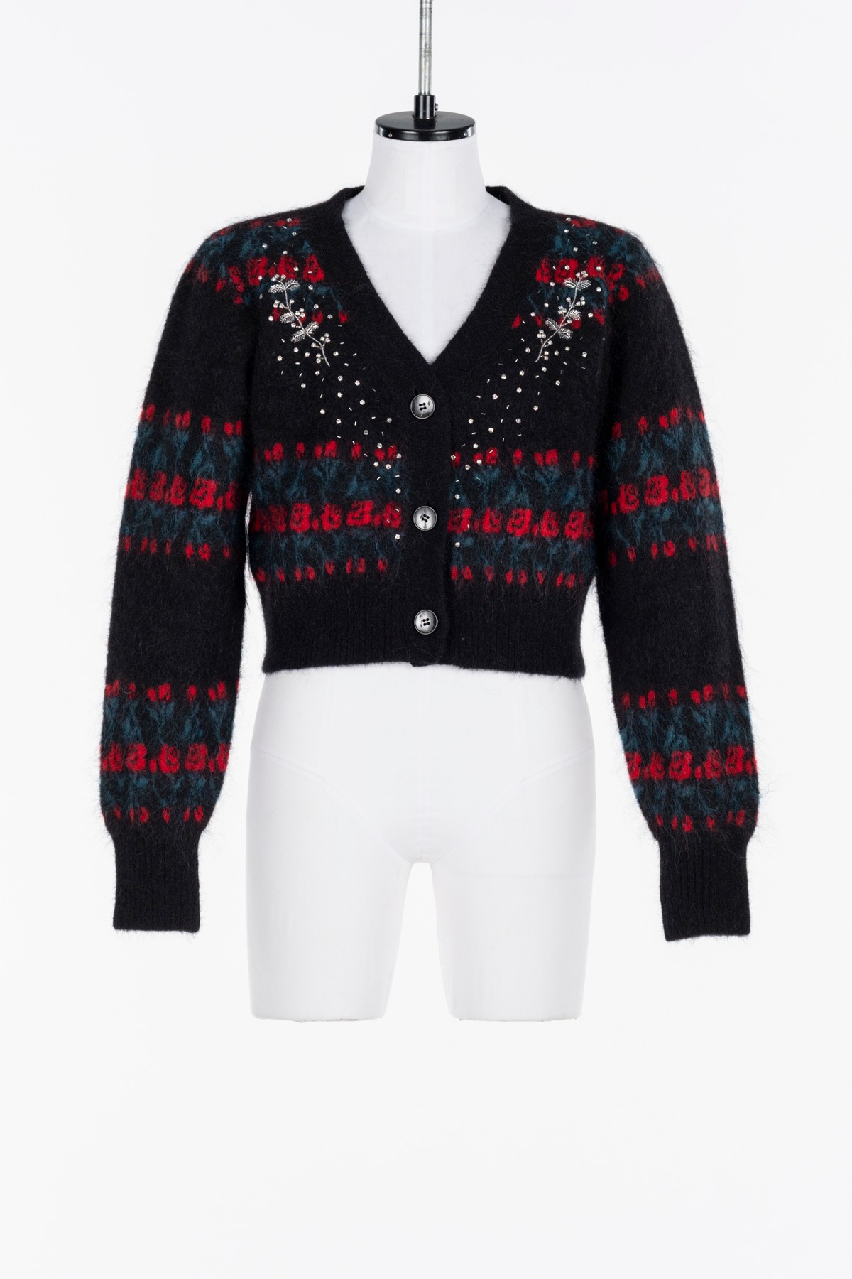 25AW】FETICO フェティコ / Jacquard-knit V-neck cardigan 