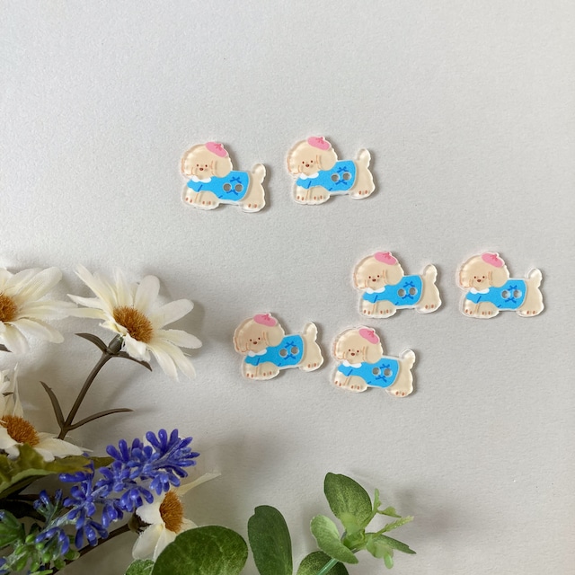 おめかし垂れ耳犬モチーフボタン（25mm）