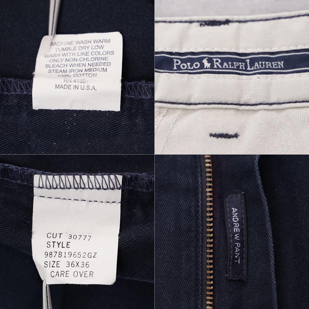 ポロ ラルフローレン W36 ポロチノ 90s USA製 ボトム 紺 14890 | fuufu