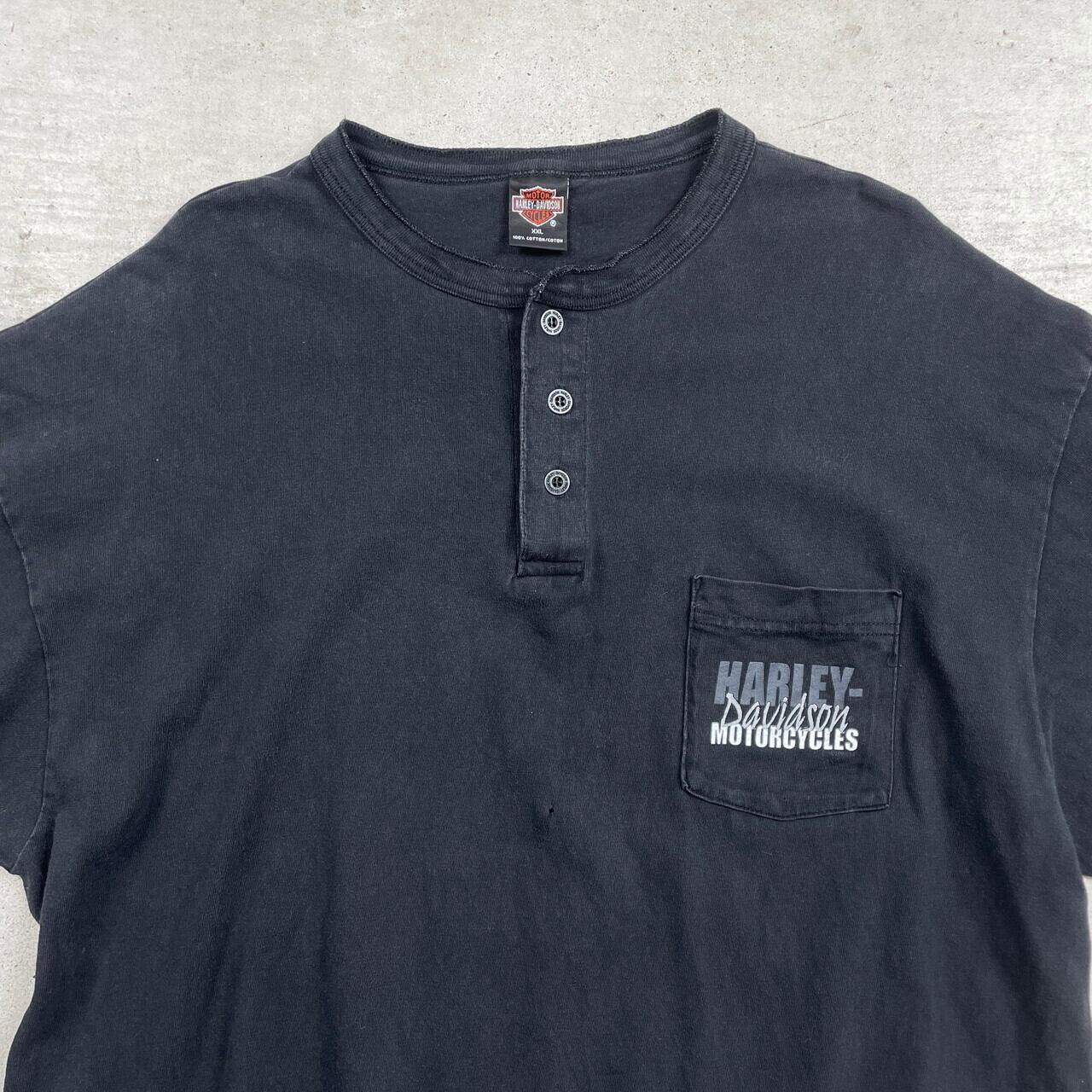 90年代 USA製 Harley-Davidson ハーレーダビッドソン ヘンリーネックT 